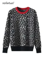 Warm Leopard Sweater For Women
