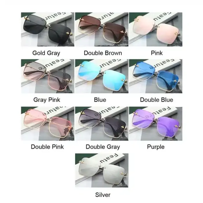 Luxury Oversized Rimless Sunglasses For Women - Image 5