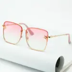 Luxury Oversized Rimless Sunglasses For Women - Image 4