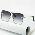 Luxury Oversized Rimless Sunglasses For Women - Image 3