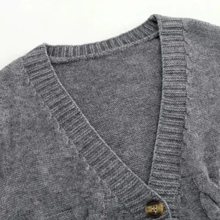 V-Neck Cropped Cardigan For Women - Image 5