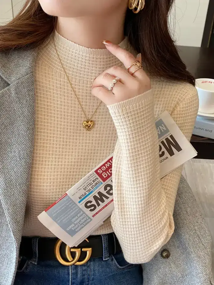 Casual Turtleneck Sweater For Women - Image 4