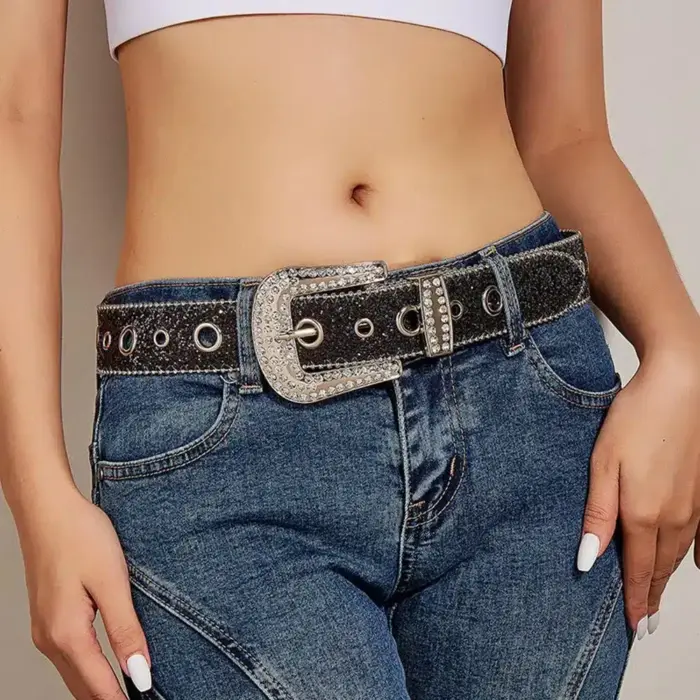 Sparkling Rhinestone Belt For Women - Image 3