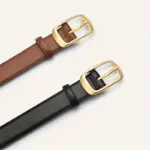 Women's Leather Belt With Metal Buckle - Image 5