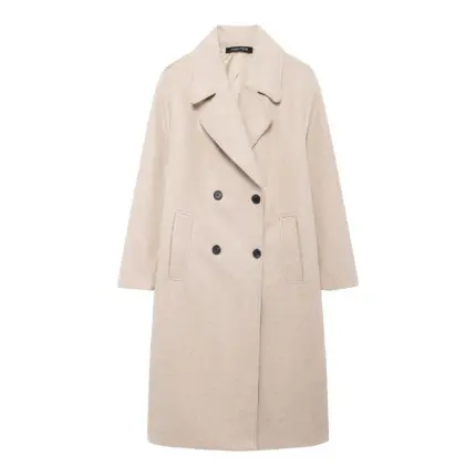 New Double Breasted Long Coat For Women