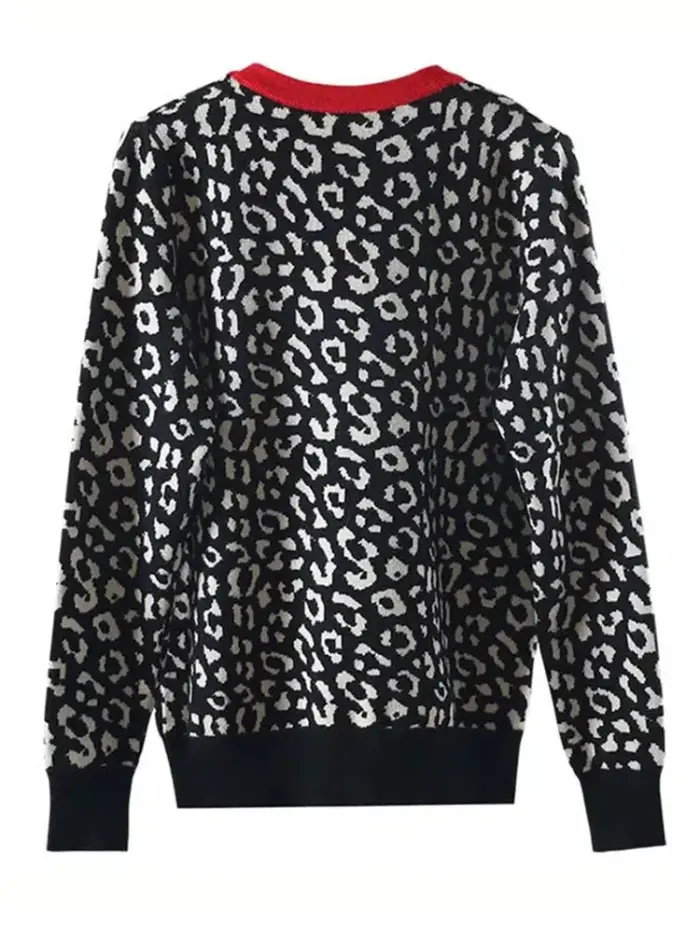 Warm Leopard Sweater For Women - Image 2