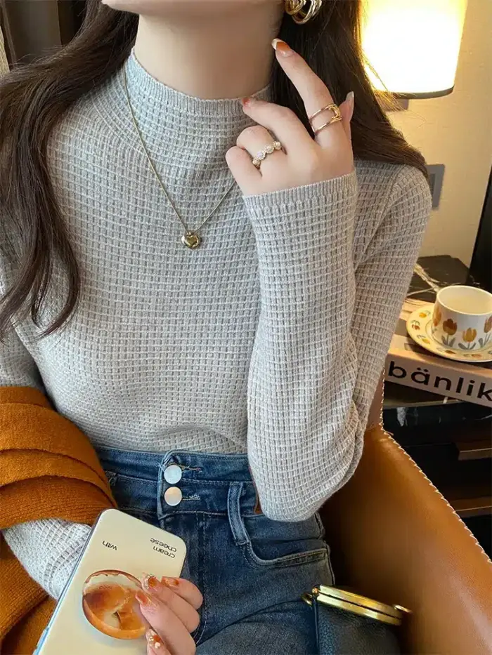 Casual Turtleneck Sweater For Women - Image 6
