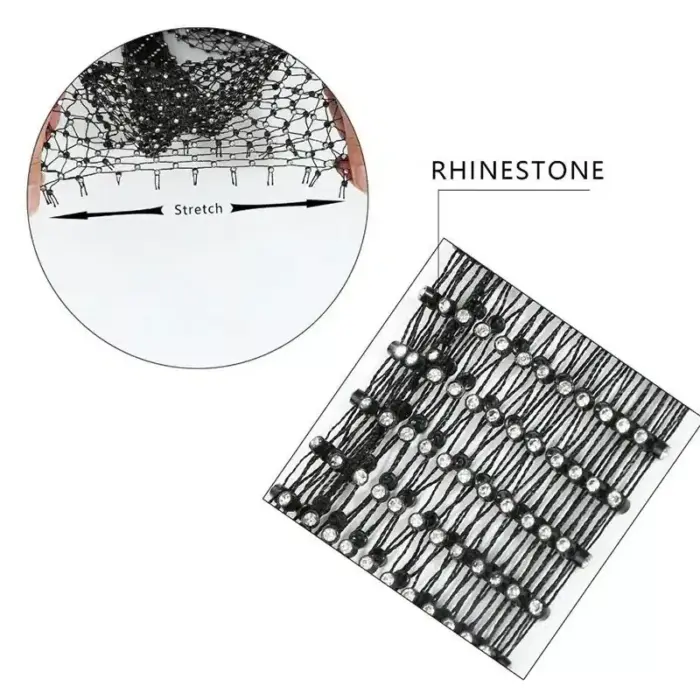 Rhinestone Fishnet Crop Top For Women - Image 6