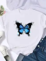 New Butterfly Print T-shirt For Women - Image 5