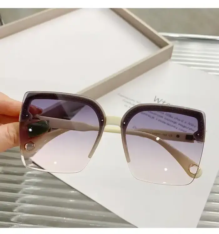 Oversized Rimless Sunglasses For Women - Image 6