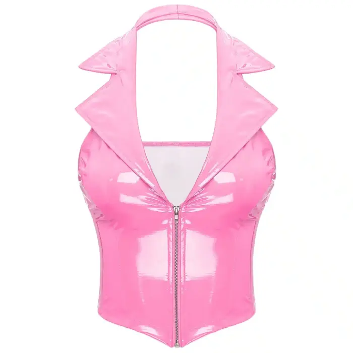 Leather Sleeveless Top For Women - Image 3