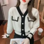 Knitted V-neck Cardigan For Women
