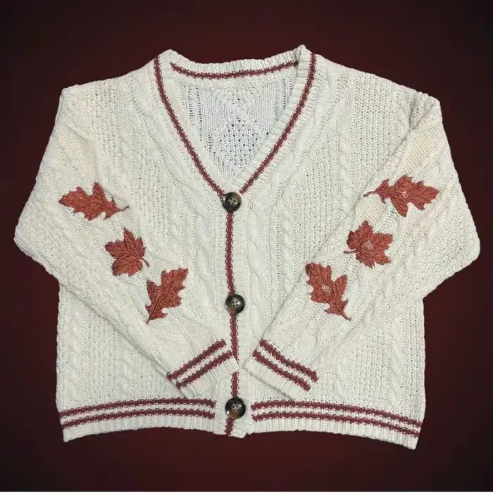 Warm Leaves Cardigan For Women - Image 4