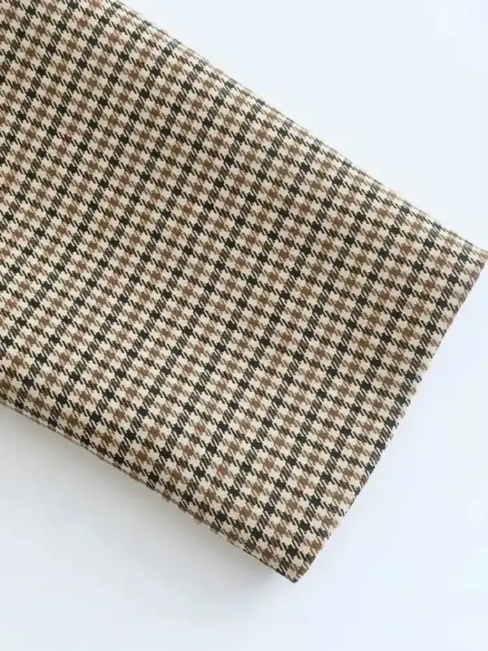 Vintage Double Breasted Plaid Blazer For Women - Image 6