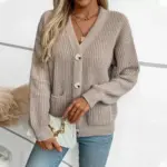 Casual V-neck Cardigan For Women - Image 4