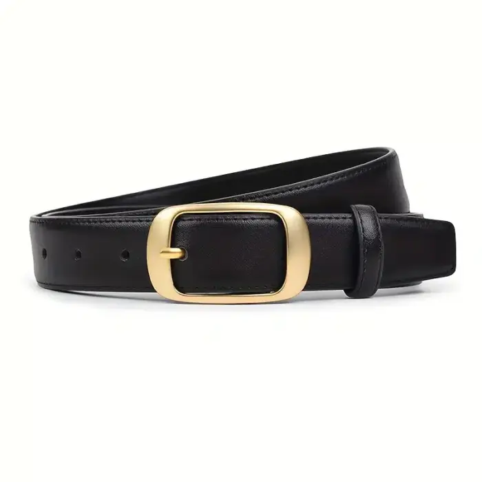 Women's Leather Belt With Metal Buckle - Image 6