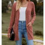 Stripe V-Neck Cardigan For Women - Image 5