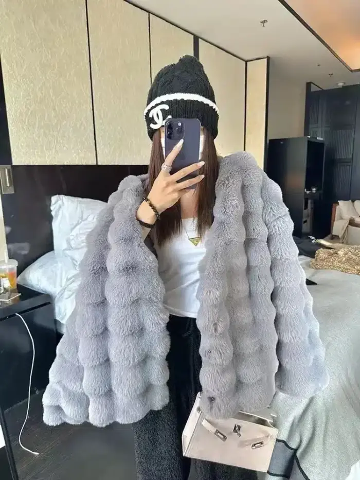 Women's Fur Short Coat - Image 6