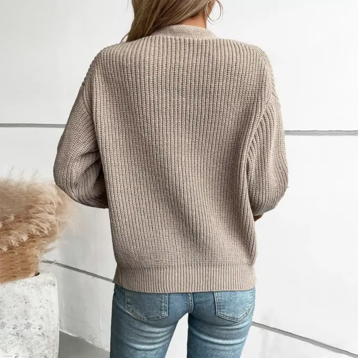 Casual V-neck Cardigan For Women - Image 3