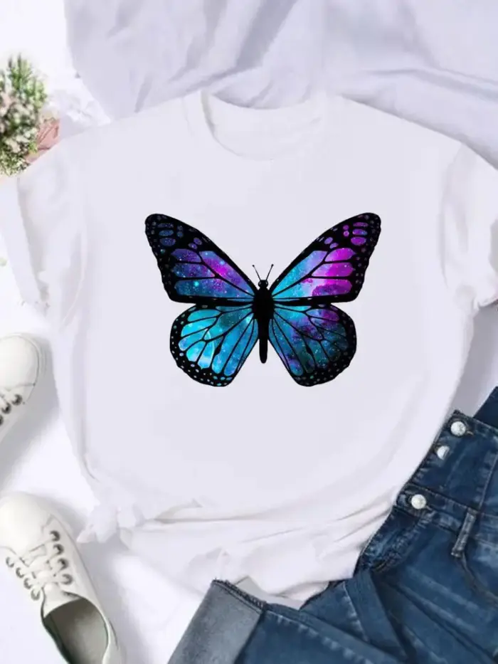 New Butterfly Print T-shirt For Women - Image 6
