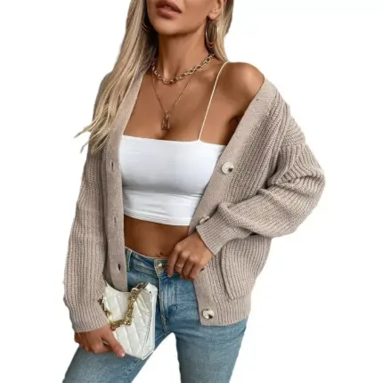 Casual V-neck Cardigan For Women