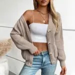 Casual V-neck Cardigan For Women - Image 5