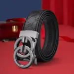Unisex Luxury Belt With Metal Buckle - Image 3