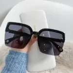 Oversized Rimless Sunglasses For Women - Image 3