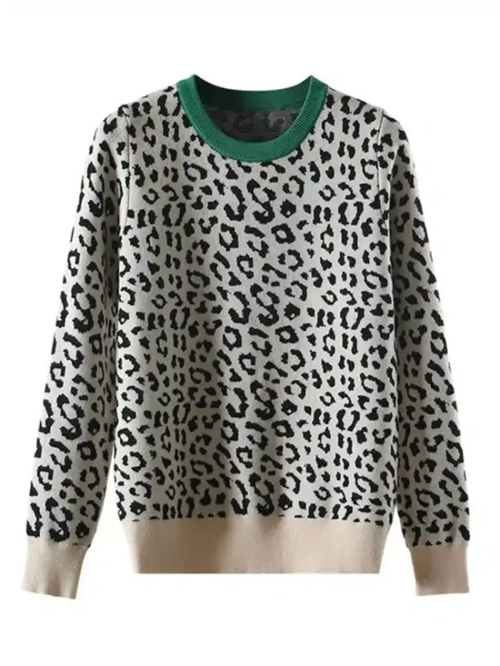 Warm Leopard Sweater For Women - Image 3