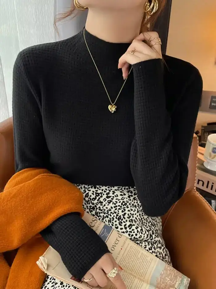 Casual Turtleneck Sweater For Women - Image 5