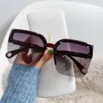 Oversized Rimless Sunglasses For Women - Image 5