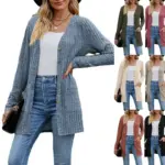 Stripe V-Neck Cardigan For Women