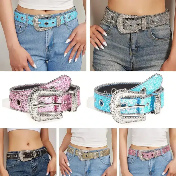 Sparkling Rhinestone Belt For Women - Image 4