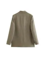 Vintage Double Breasted Plaid Blazer For Women - Image 2