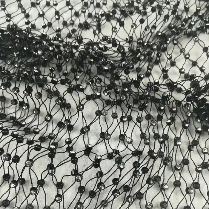 Rhinestone Fishnet Crop Top For Women - Image 5