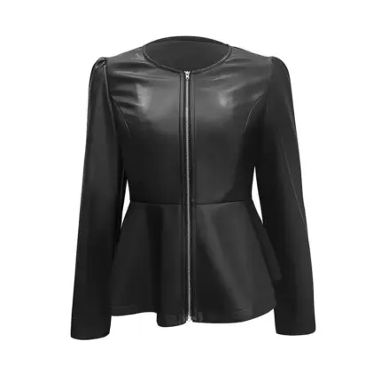 Vintage Leather Bomber Jacket For Women