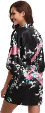 Silk Satin Floral Robe For Women - Image 6