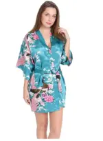 Silk Satin Floral Robe For Women - Image 5