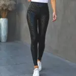 High Waist Leather Leggings For Women