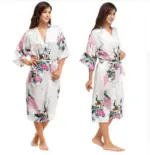 Satin Kimono Robe For Women - Image 4