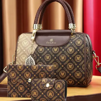 3 Pieces Faux Leather Bags For Women