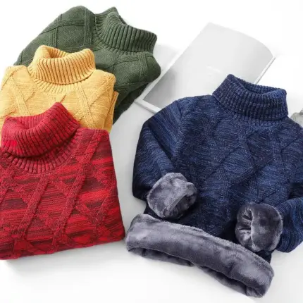 Casual Fleece Turtleneck For Kids