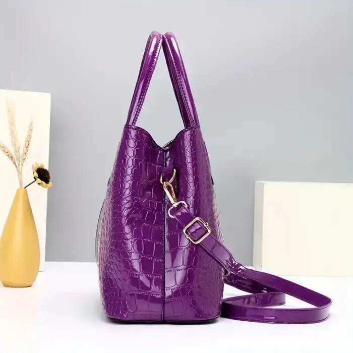 Faux Leather Bag Set For Women - Image 4