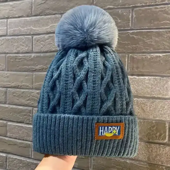 Warm PomPom Beanies For Kids - Image 4