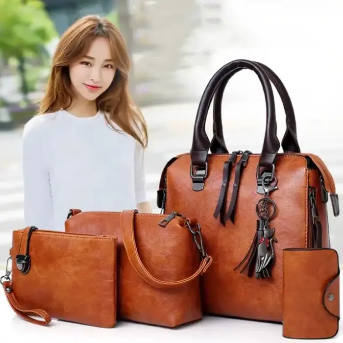 Luxury Faux Leather Bag Set For Women - Image 6