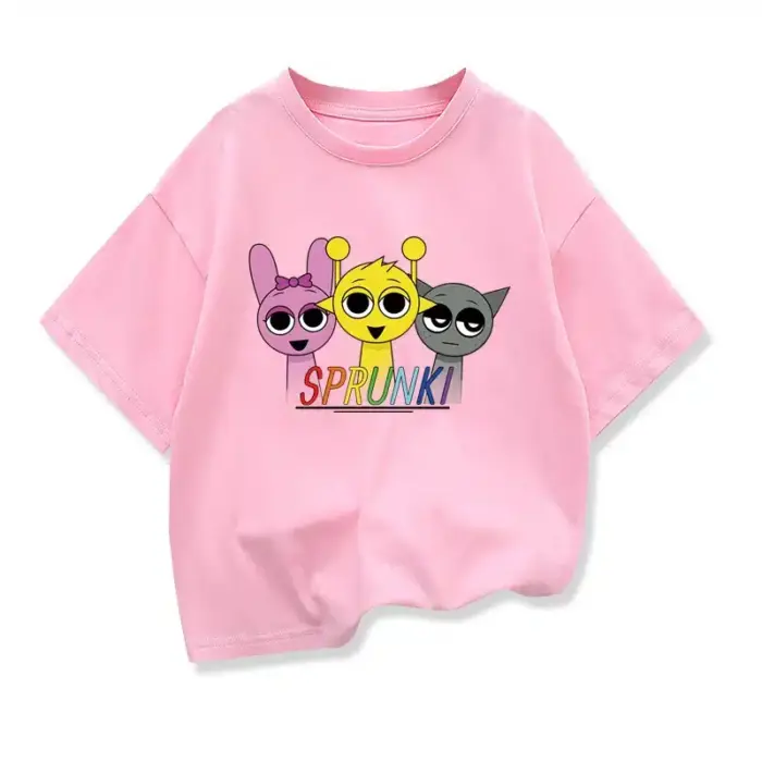 Cotton Cartoon Print T-shirt For Kids - Image 1