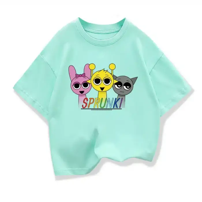 Cotton Cartoon Print T-shirt For Kids - Image 2