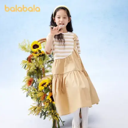 Striped Two-piece Dress For Kids