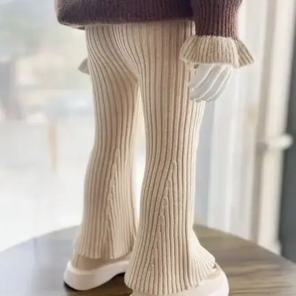 Casual Knitted Bell Bottoms Trousers For Kids