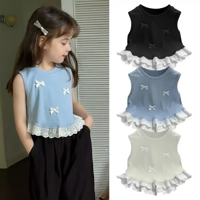 Casual Sleeveless T-Shirts For Kids - Image 1
